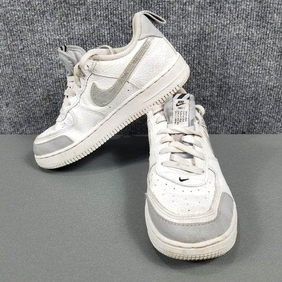 NIKE AIR FORCE 1 SHOES kids SIZE 2Y WHITE WOLF GRAY PRESCHOOL - Picture 2 of 10